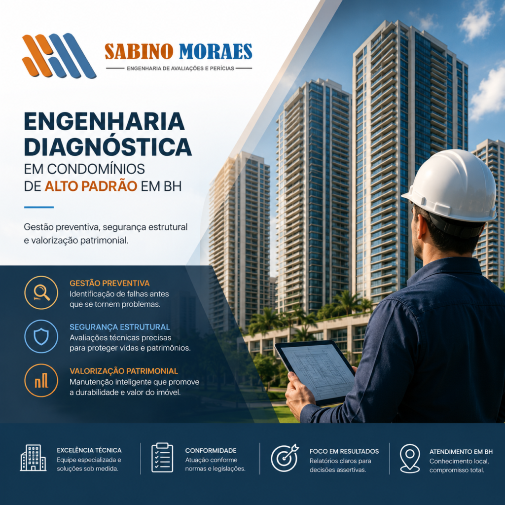 Engenharia Diagnóstica em Condomínios de Alto Padrão em BH Gestão Preventiva, Segurança Estrutural e Valorização Patrimonial